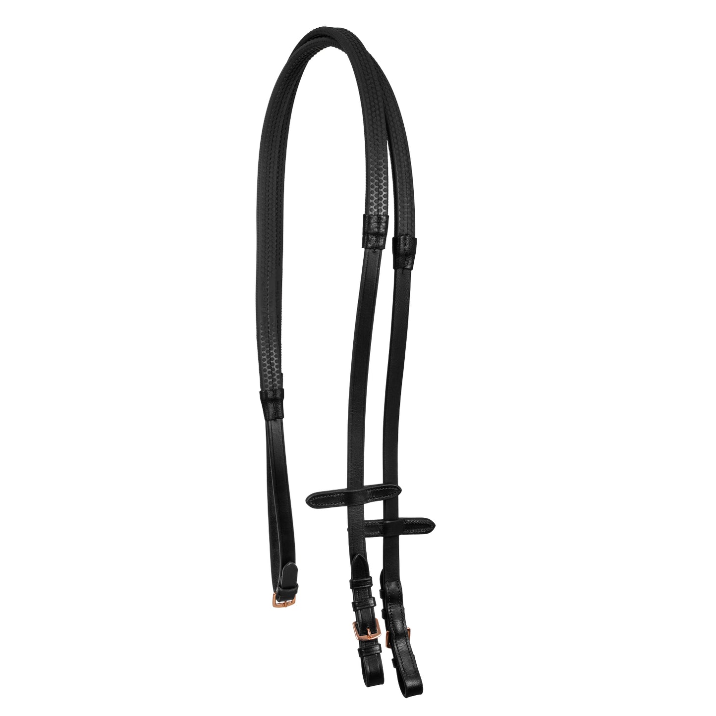 BRIDON COMPLÈTE AVEC DÉCORATION FILETÉE EN OR ROSE