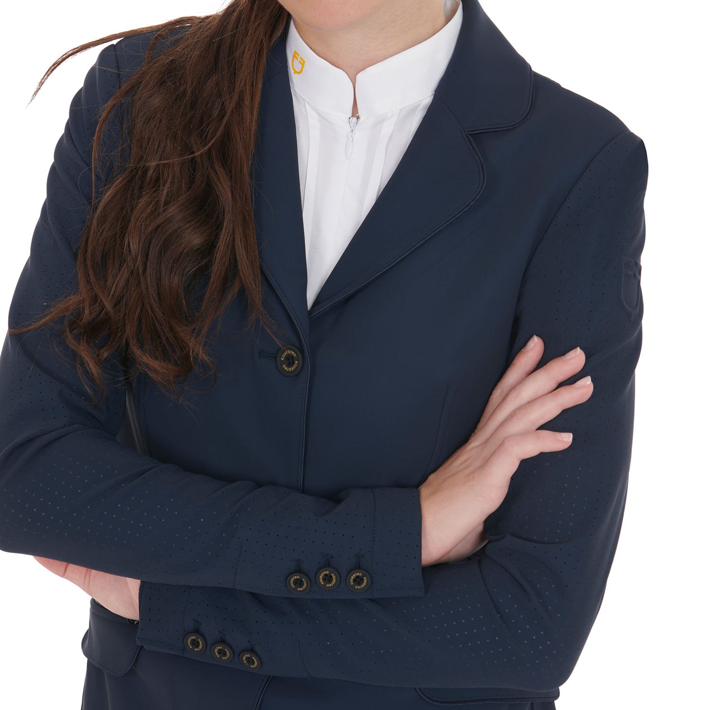 VESTE DE CONCOURS POUR FEMME À TROIS BOUTONS PERFORÉE