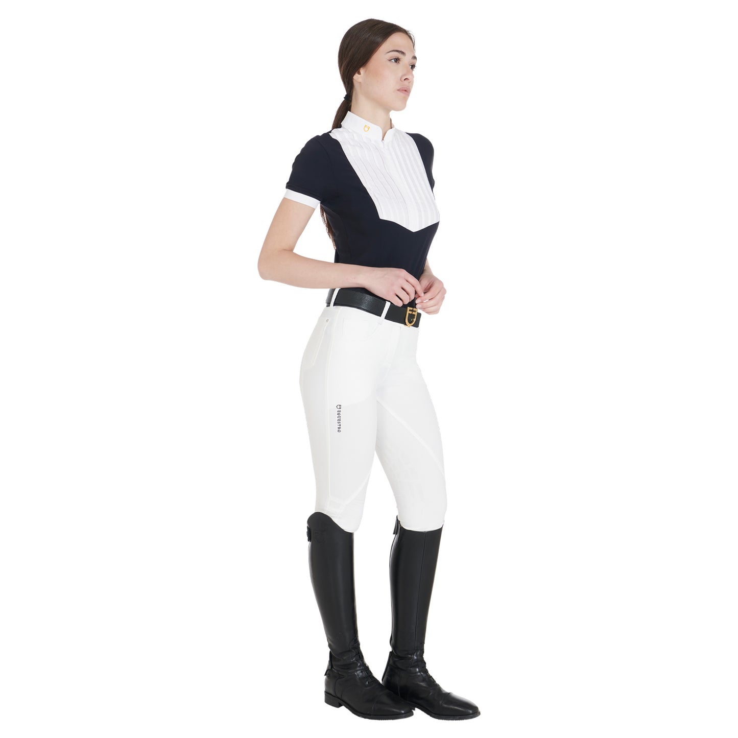 PANTALON FEMME EN TISSU TECHNIQUE AVEC GRIP AU GENOU