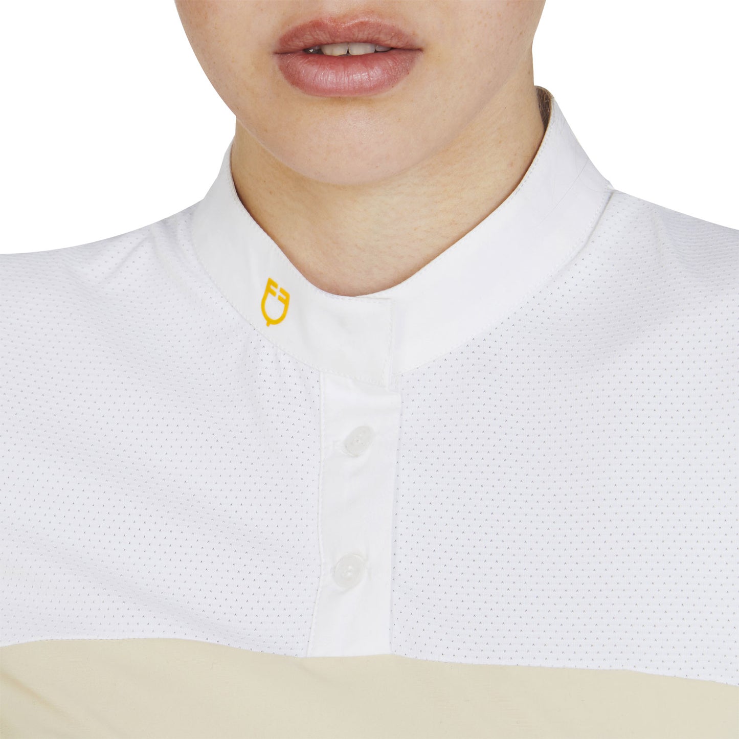 POLO FEMME SLIM FIT TISSU TECHNIQUE ET MESH