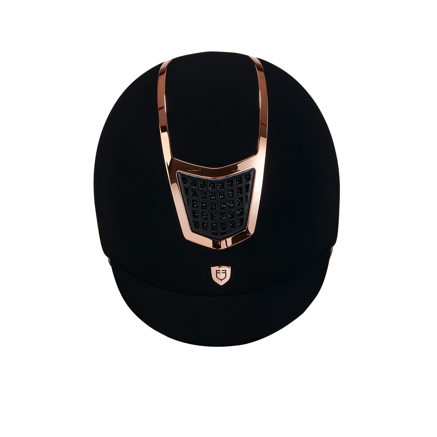 CASQUE EQUESTRO EN VELOURS AVEC FRAME COLORÉ NOIR/OR ROSE