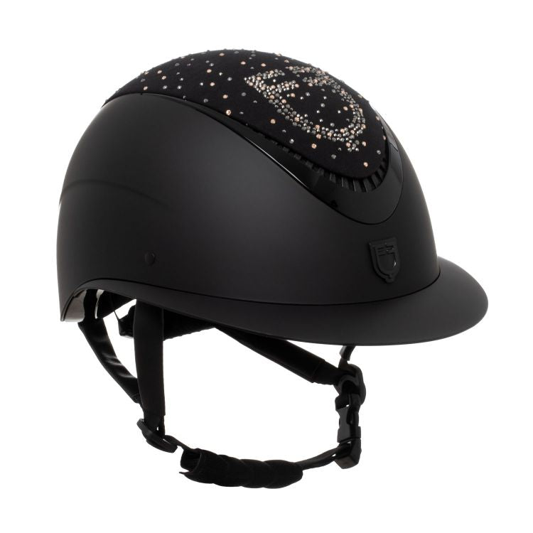 CASQUE EQUESTRO À VISIÈRE NORMAL AVEC LOGO STRASS