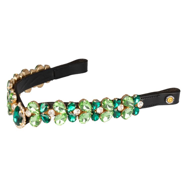 FRONTAL GREEN RAY CRYSTAL EN CUIR