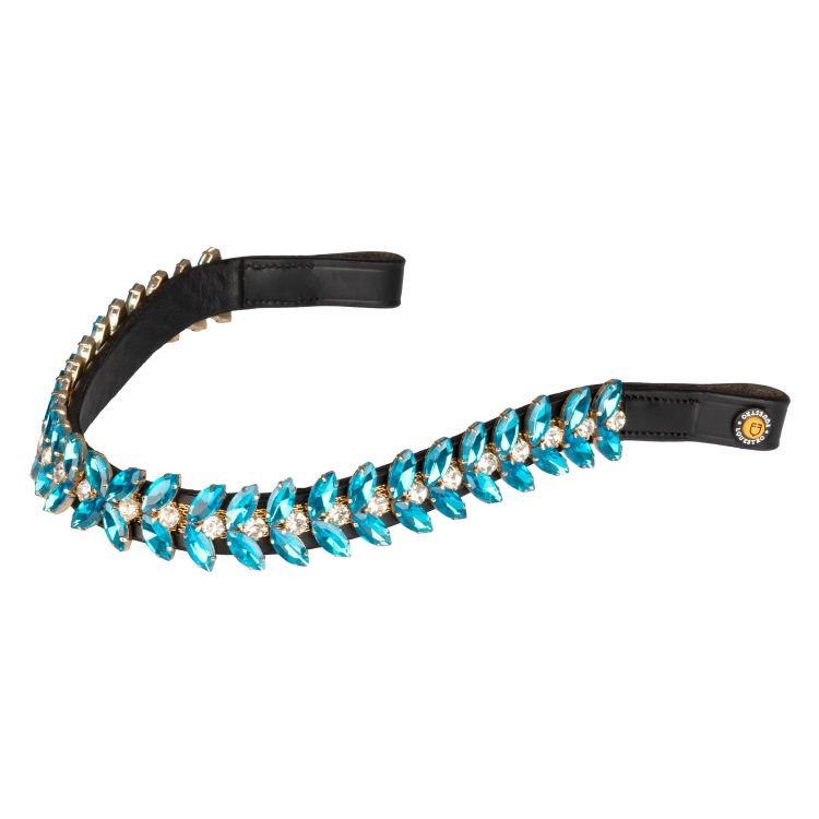 FRONTAL BLUE JETS CRYSTAL EN CUIR