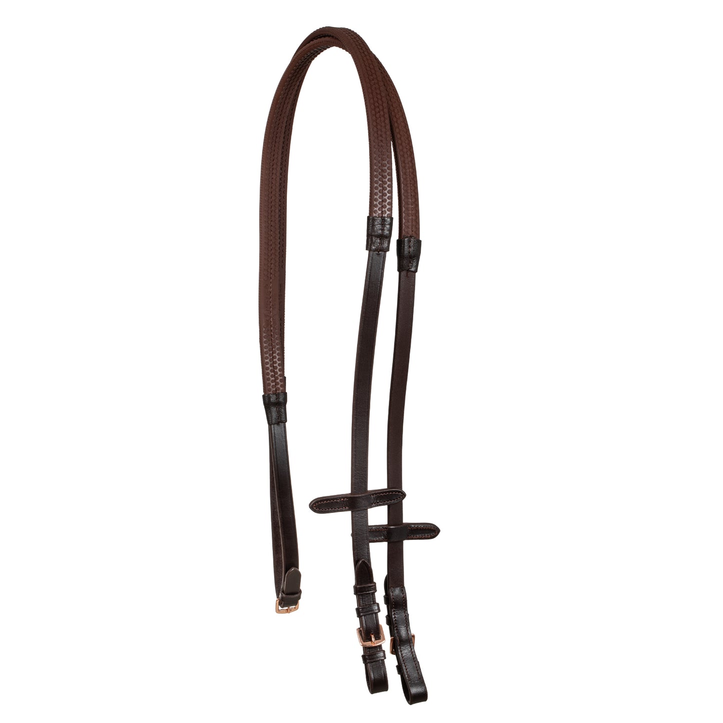 BRIDON COMPLÈTE AVEC DÉCORATION FILETÉE EN OR ROSE