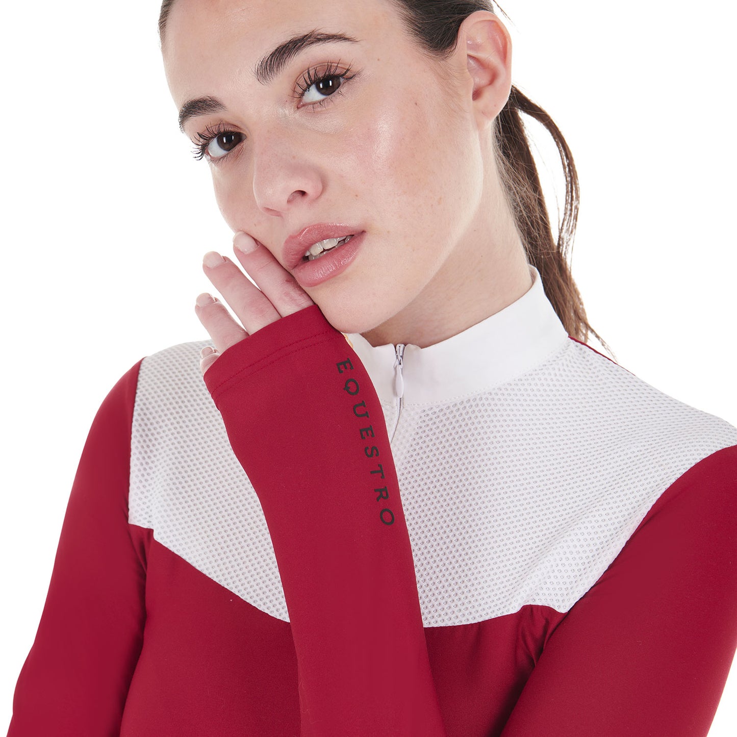 POLO DE CONCOURS POUR FEMME EN TISSU TECHNIQUE ET MAILLE