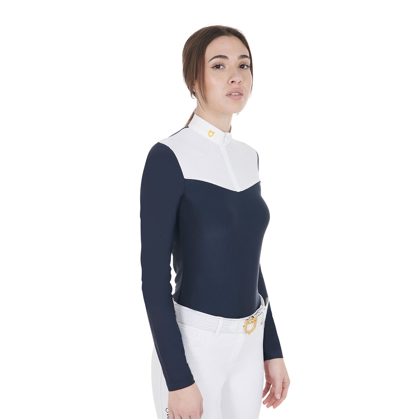 POLO DE CONCOURS POUR FEMME EN TISSU TECHNIQUE ET MAILLE