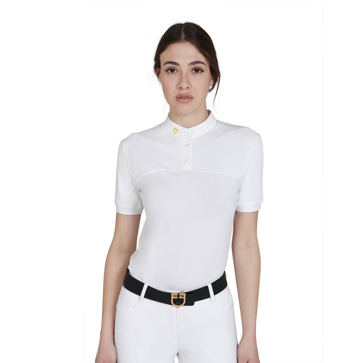 POLO FEMME SLIM FIT TISSU TECHNIQUE ET MESH