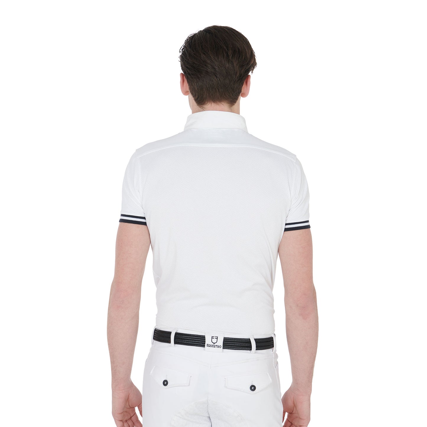 POLO DE COMPÉTITION SLIM FIT POUR HOMME AVEC EMPISSEMENTS NOIRS
