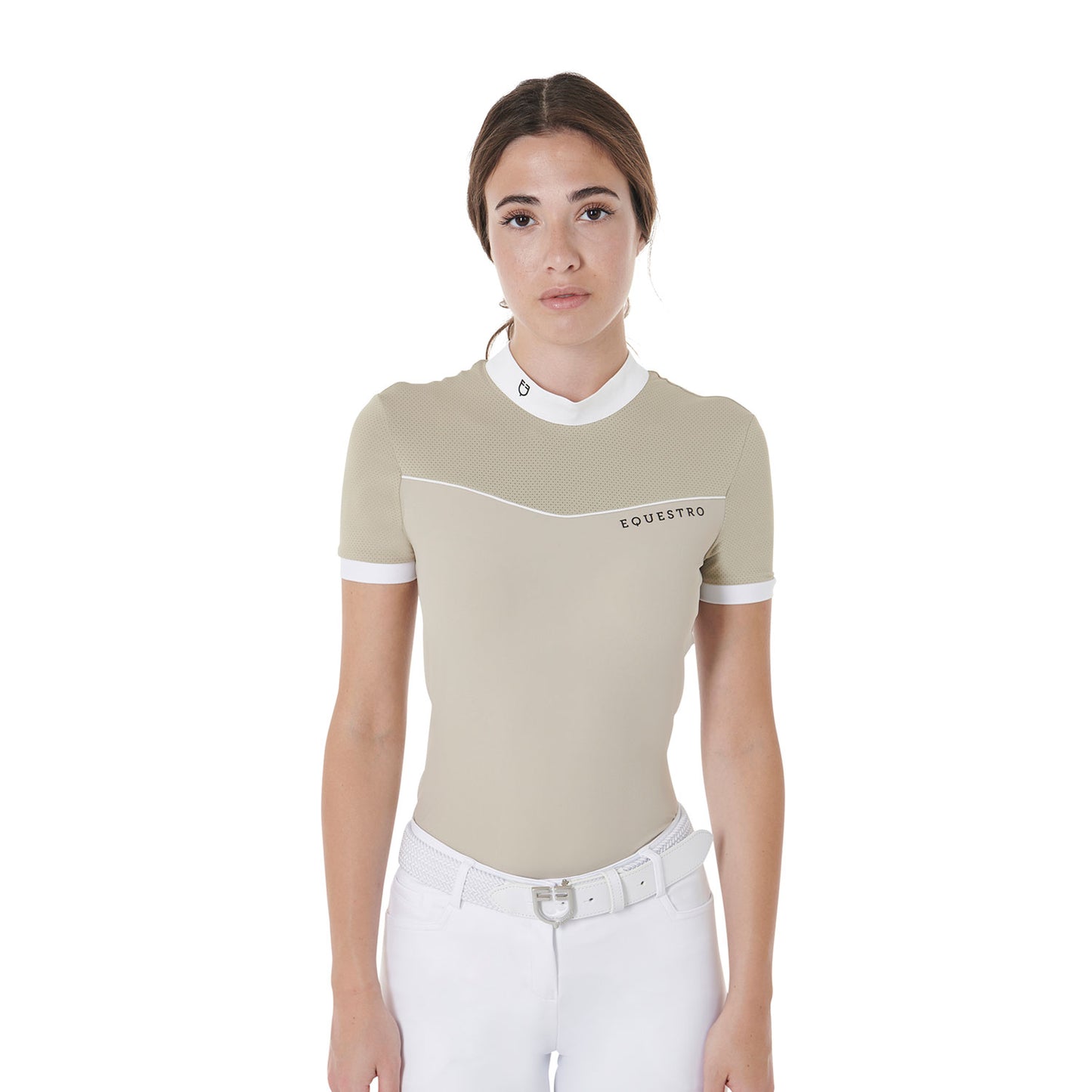 POLO DE COMPÉTITION POUR FEMME À MANCHES COURTES EN TISSU TECHNIQUE