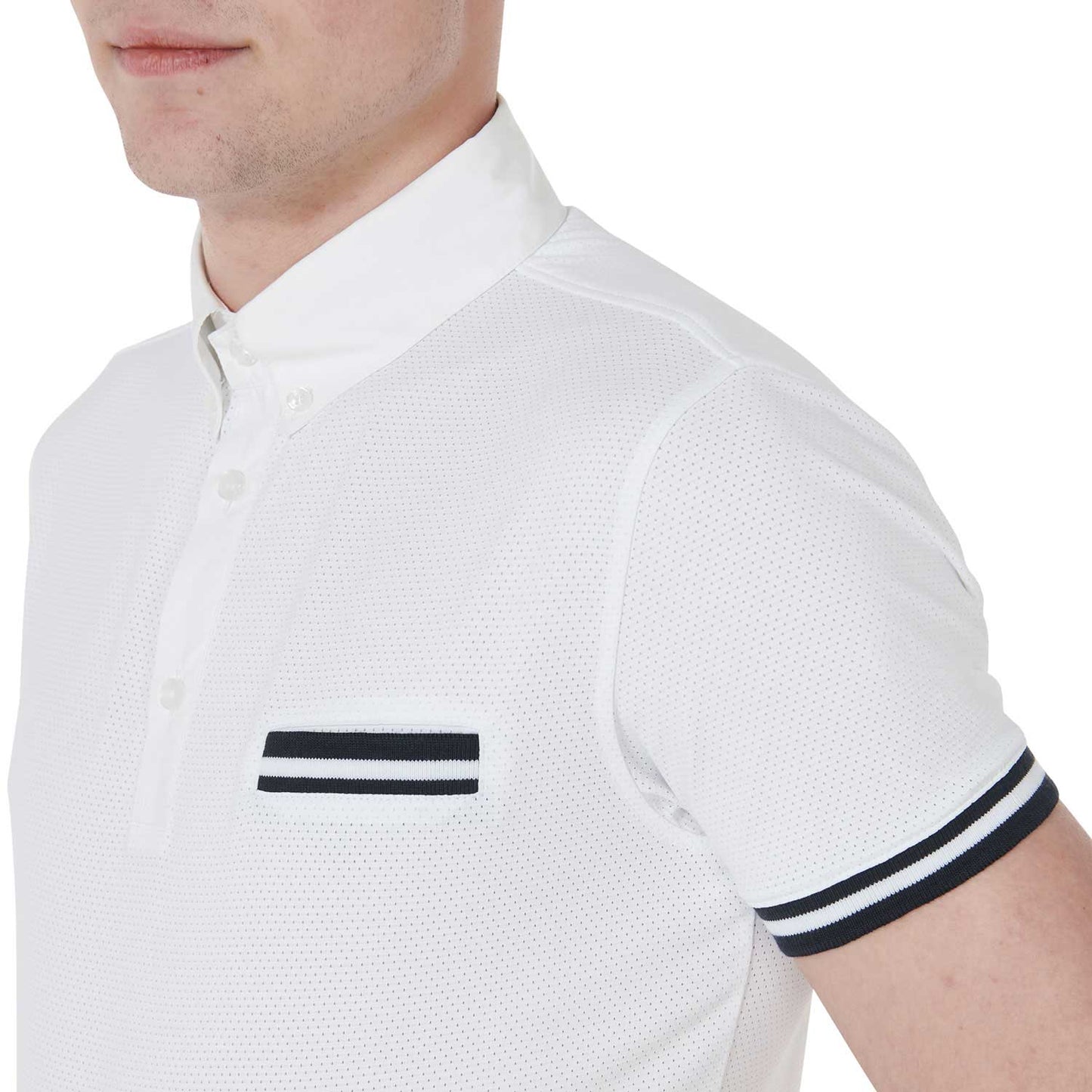 POLO DE COMPÉTITION SLIM FIT POUR HOMME AVEC EMPISSEMENTS NOIRS