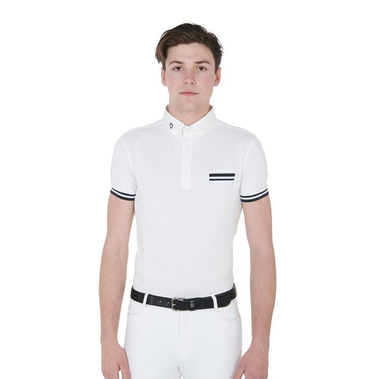POLO DE COMPÉTITION SLIM FIT POUR HOMME AVEC EMPISSEMENTS NOIRS