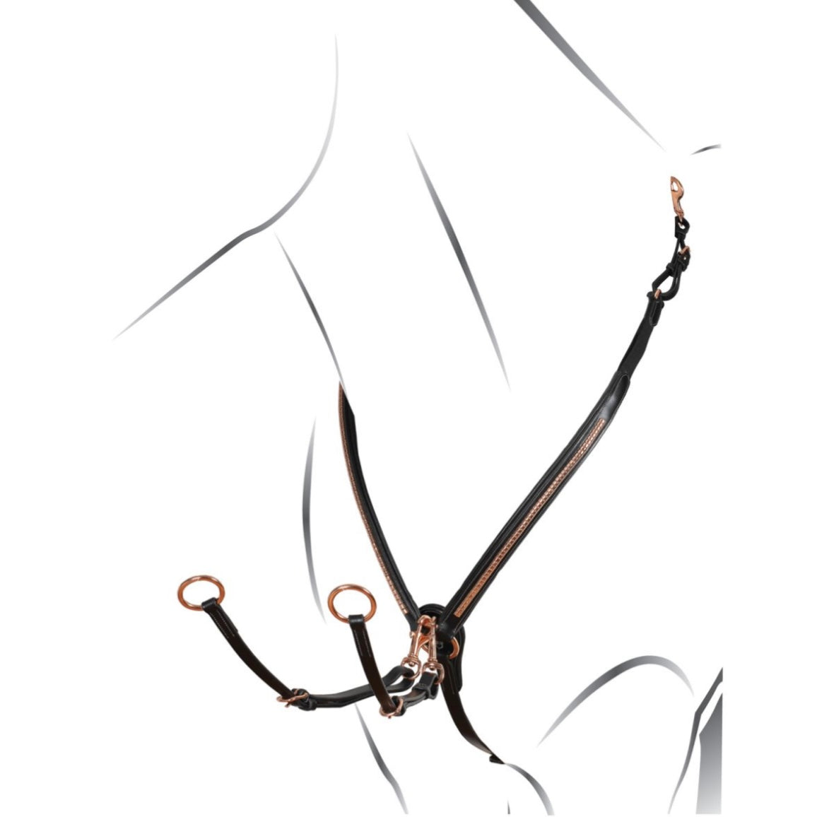 PECTORAL AVEC FOURCHETTE EN CUIR CLINCHER ROSE GOLD