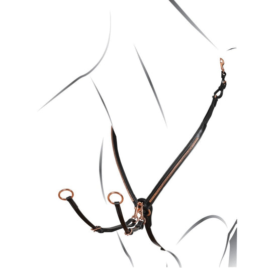 PECTORAL AVEC FOURCHETTE EN CUIR CLINCHER ROSE GOLD