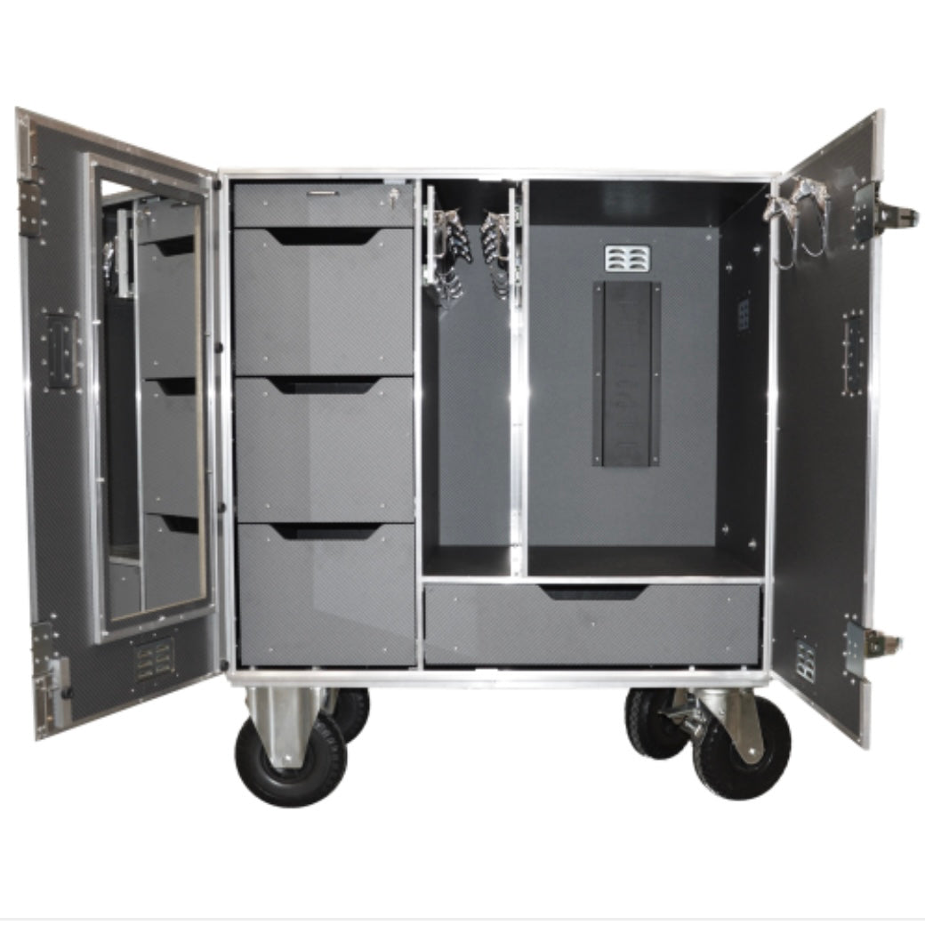 COFFRE DE SELLE À ROULEAUX EN BOIS LAMINE 120x70x144h