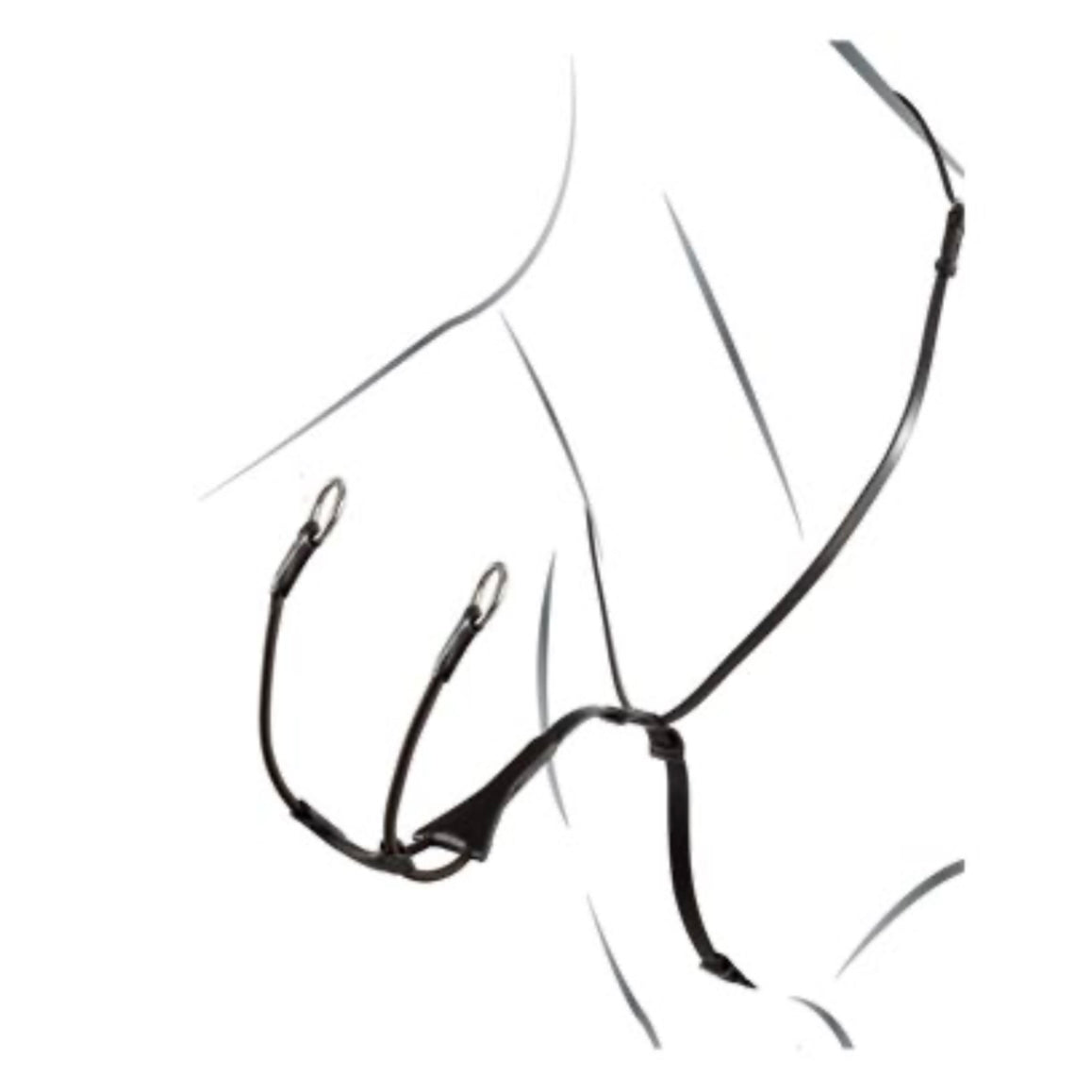 MARTINGALA À COLLIER EN CUIR AVEC FOURCHETTE ÉLASTIQUE EQUESTRO