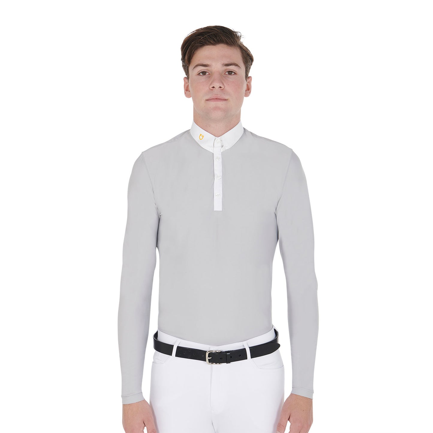 POLO HOMME À MANCHES LONGUES EN TISSU TECHNIQUE