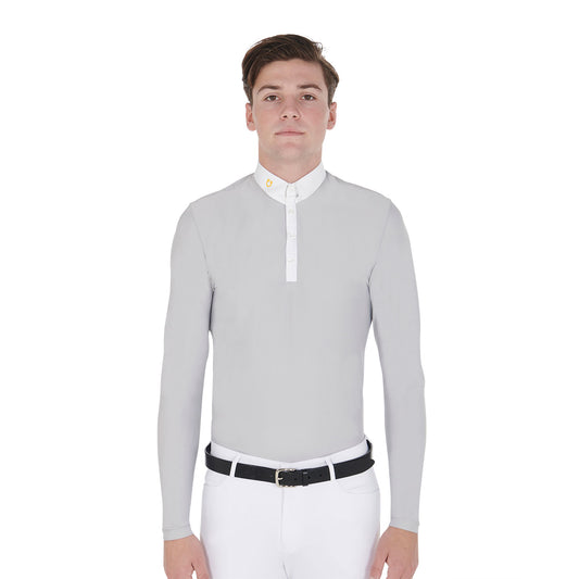 POLO HOMME À MANCHES LONGUES EN TISSU TECHNIQUE