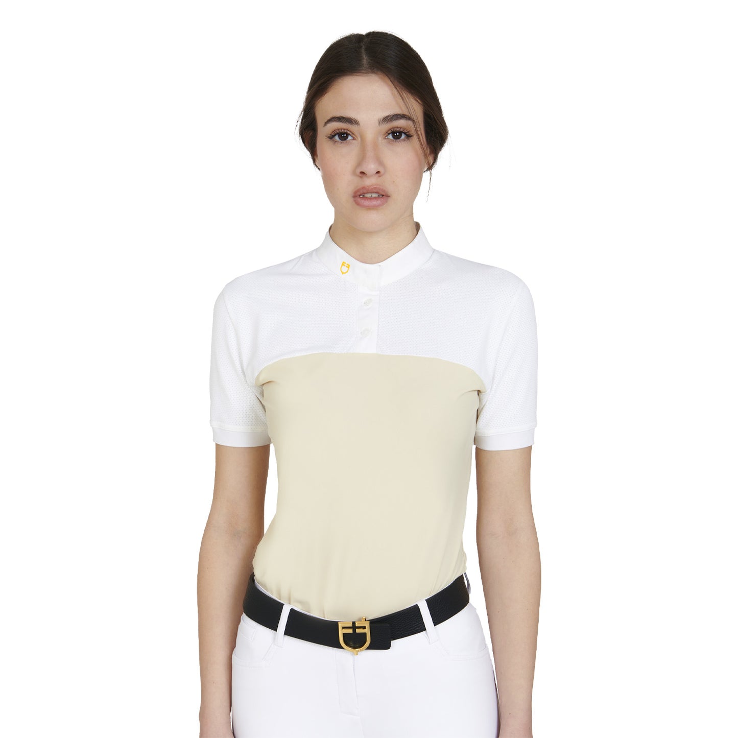 POLO FEMME SLIM FIT TISSU TECHNIQUE ET MESH