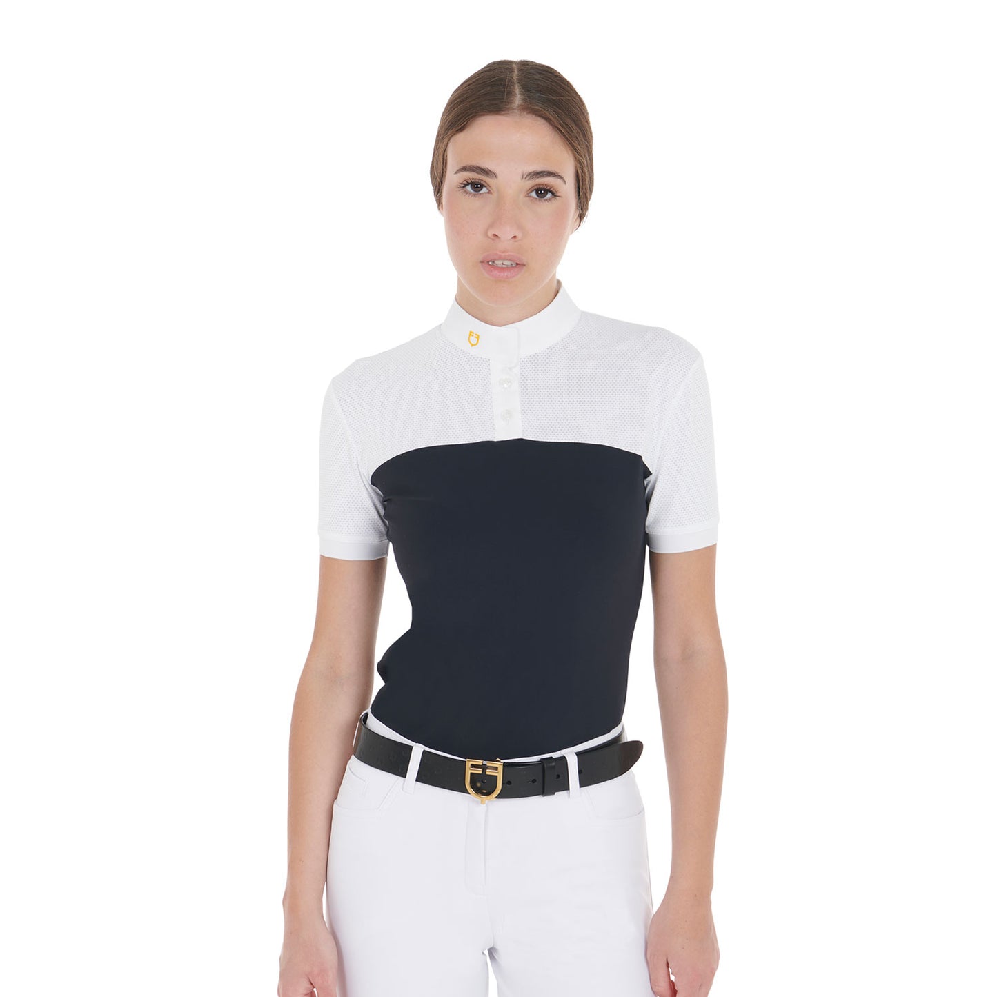 POLO FEMME SLIM FIT TISSU TECHNIQUE ET MESH