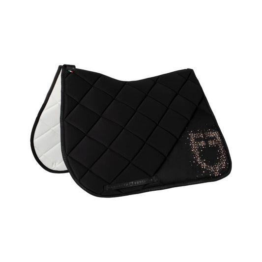 TAPIS DE SELLE DE SAUT EN TISSU TECHNIQUE AVEC LOGO EN STRASS