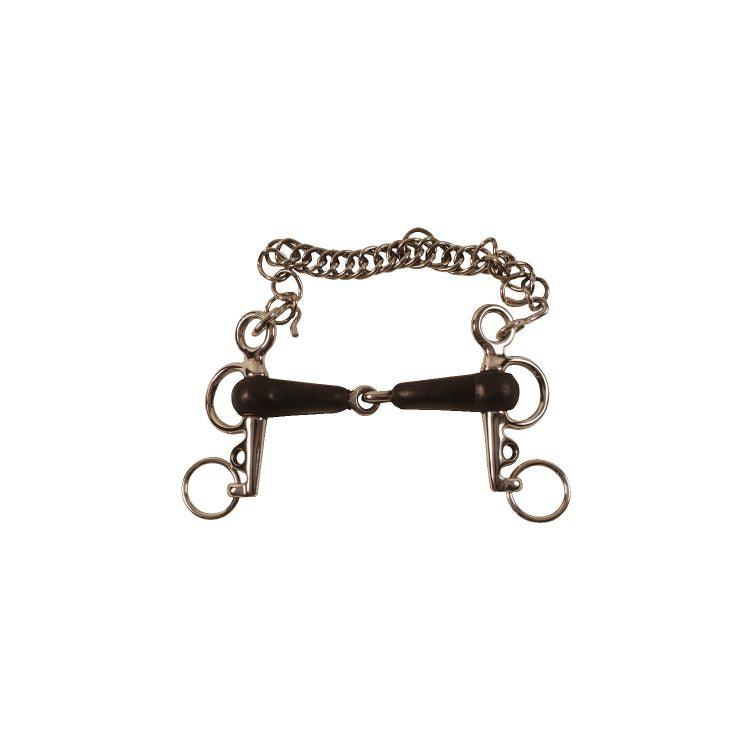 MORS PELHAM INOX BRISÉ BRANCHES DE CAOUTCHOUC