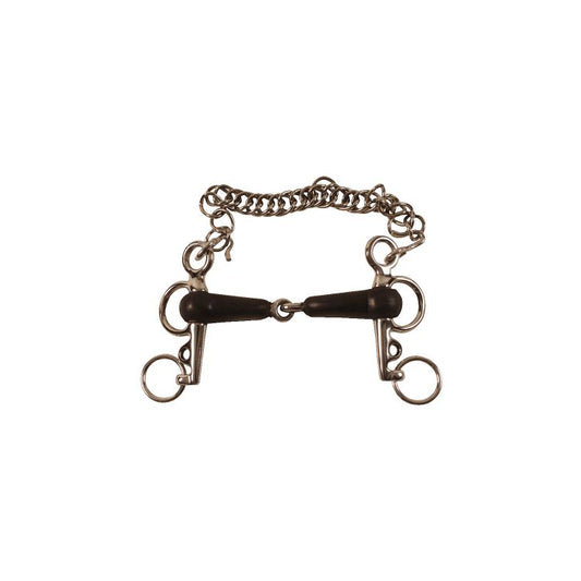 MORS PELHAM INOX BRISÉ BRANCHES DE CAOUTCHOUC