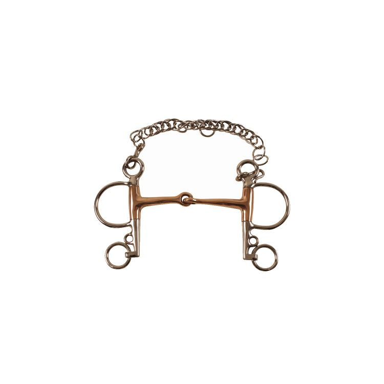 MORS PELHAM PLEINE EMBOUCHURE EN CUIVRE INOX