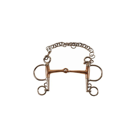 MORS PELHAM PLEINE EMBOUCHURE EN CUIVRE INOX