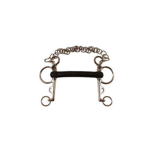 MORS PELHAM INOX ENTIER CAOUTCHOUC RIGIDE