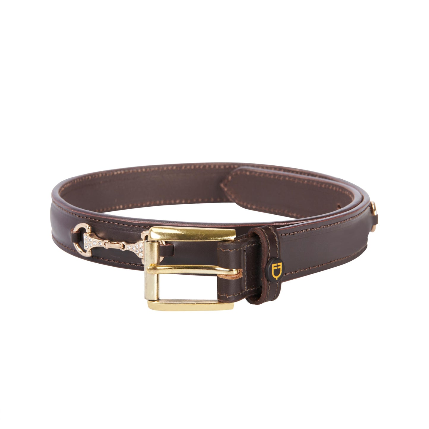 CEINTURE EN CUIR AVEC DÉTAILS MORS ET STRASS