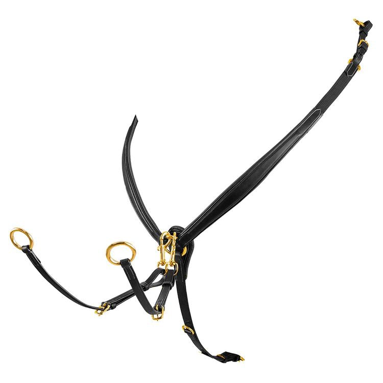 PECTORAL AVEC FOURCHE EN CUIR TONNÉ ET BOUCLES EN ACIER