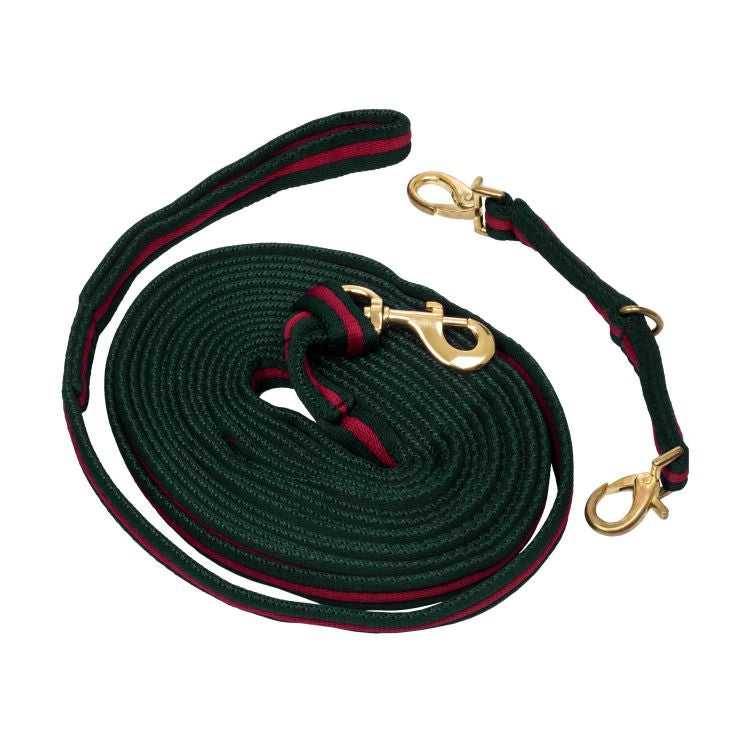 LONGE PADDED NYLON REIN WITH ATTACHMENT TO HALTER