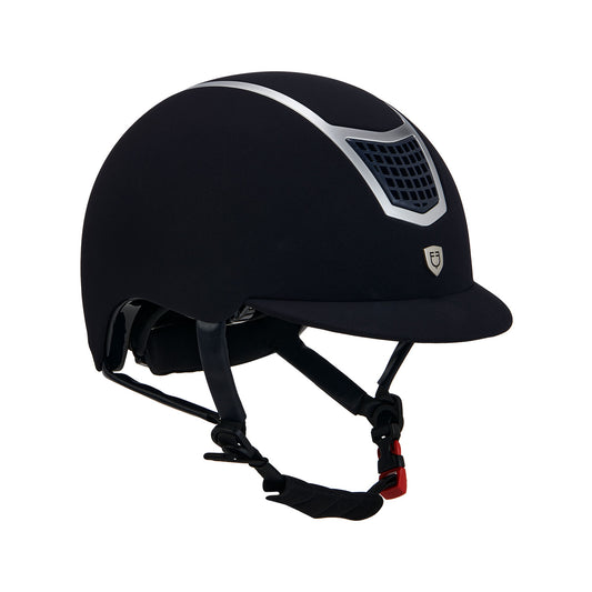 CASQUE EQUESTRO EN VELOURS AVEC FRAME COLORÉ NOIR/ARGENET