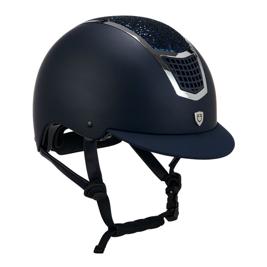 CASQUE EQUESTRO AVEC STRASS BLEU/BLEU