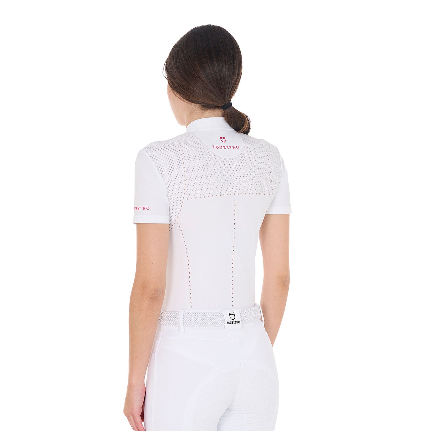 POLO DE CONCOURS POUR FEMME SLIM FIT EN TISSU AJOURÉ ET ZIPPÉ