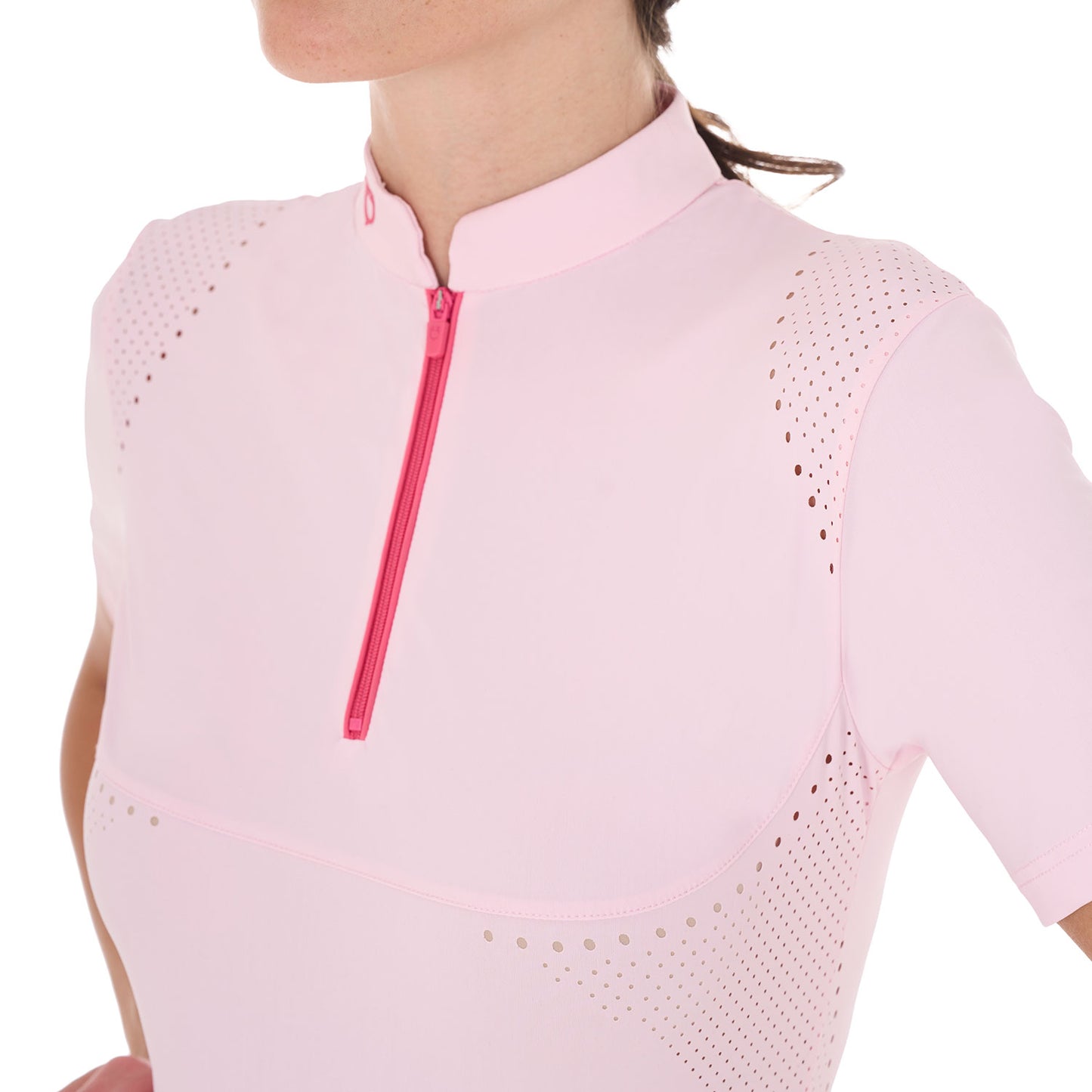 POLO D'ENTRAÎNEMENT SLIM FIT POUR FEMME AVEC INSERTS PERFORÉS ET DÉTAILS CONTRASTÉS