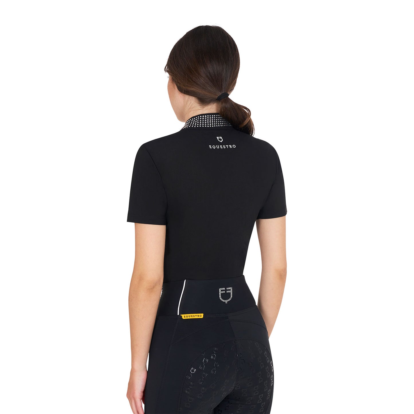 POLO D'ENTRAÎNEMENT SLIM FIT POUR FEMME AVEC FERMETURE ÉCLAIR ET STRASS