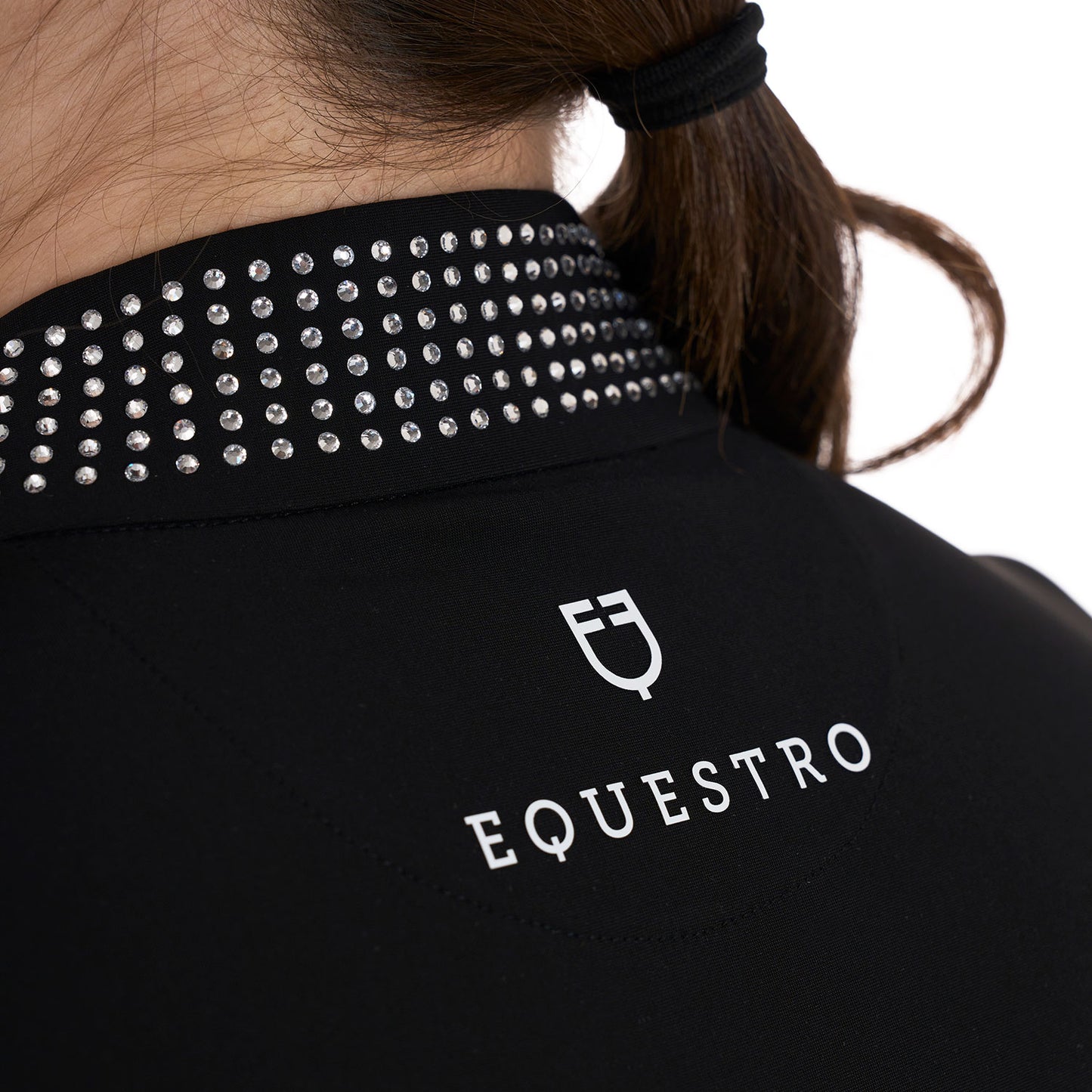 POLO D'ENTRAÎNEMENT SLIM FIT POUR FEMME AVEC FERMETURE ÉCLAIR ET STRASS