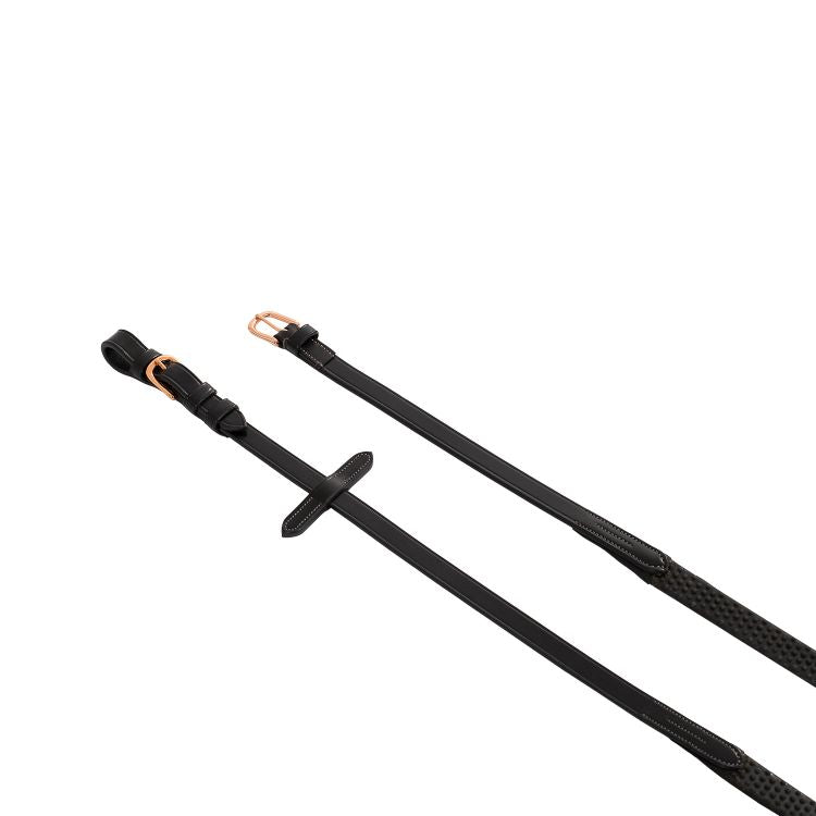 RÊNES EN CUIR ET BOUCLES EN CAOUTCHOUC ROSE GOLD