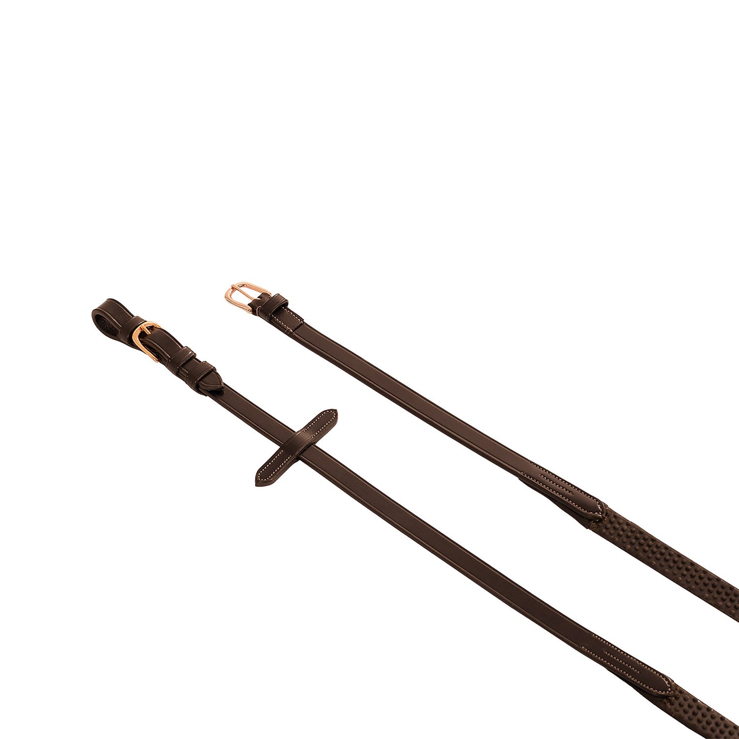 RÊNES EN CUIR ET BOUCLES EN CAOUTCHOUC ROSE GOLD